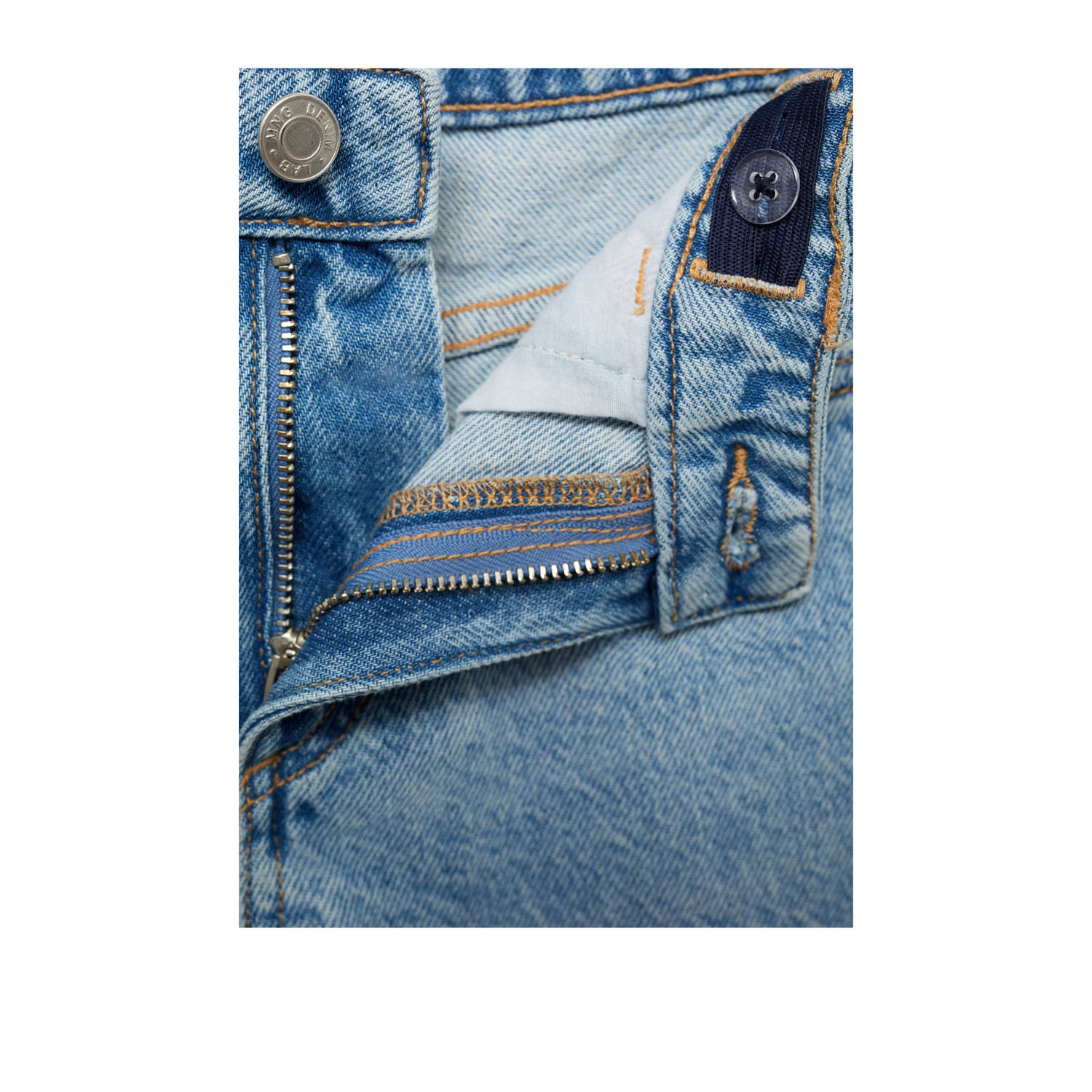 Mango Kids wide leg jeans medium blue denim