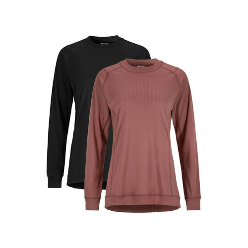 Craft thermoshirt Core - set van 2 oudroze/zwart afbeelding