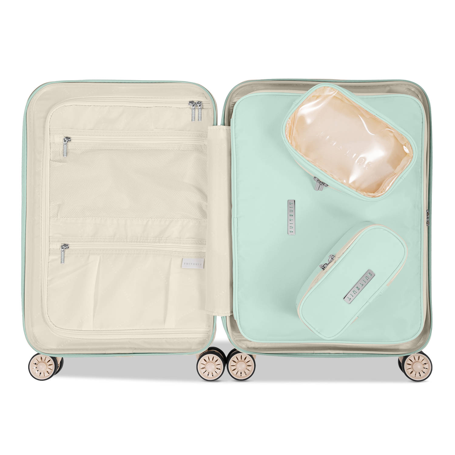 Suitsuit packing cubes Fab Fifties 55 cm. set van 3 Luminous Mint