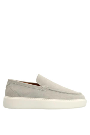 suède loafers lichtgrijs