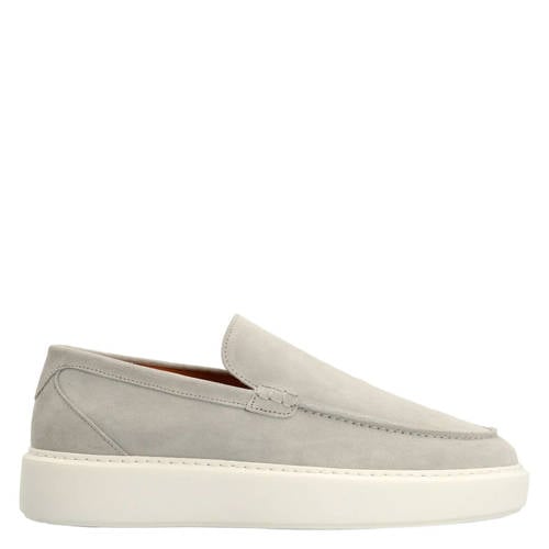 Manfield suède loafers lichtgrijs afbeelding