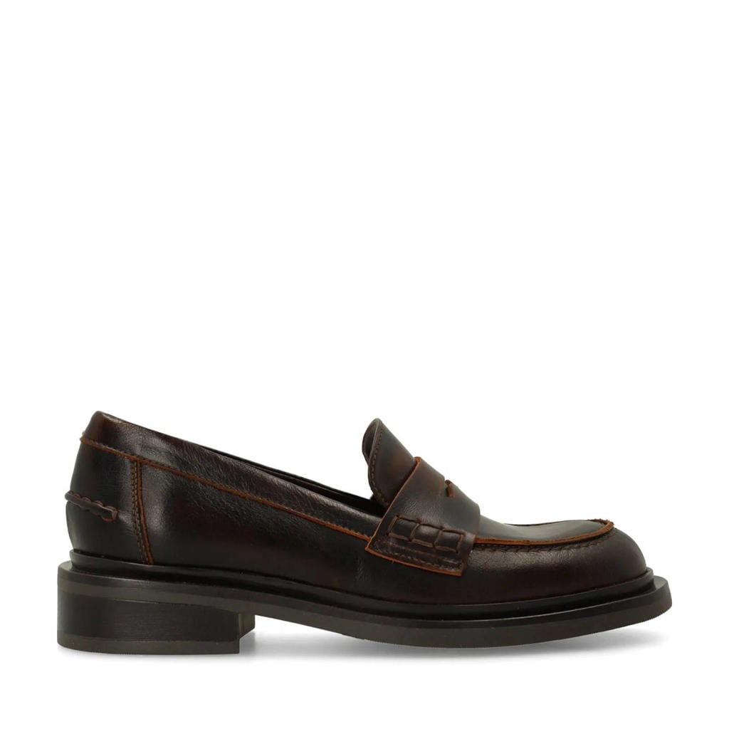 Bruine dames Manfield leren loafers