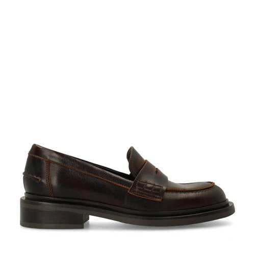 Manfield leren loafers bruin afbeelding