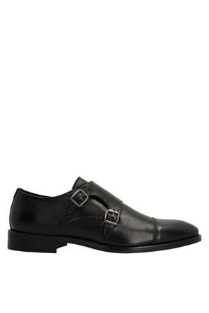 leren gespschoenen zwart