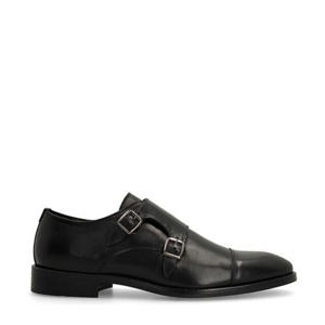   leren gespschoenen zwart