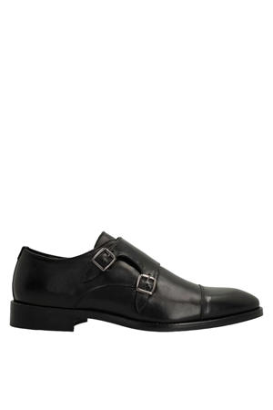 leren gespschoenen zwart