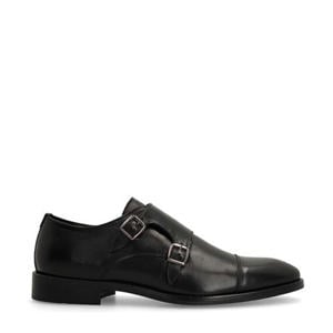 leren gespschoenen zwart