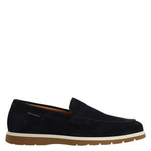 suède loafers donkerblauw