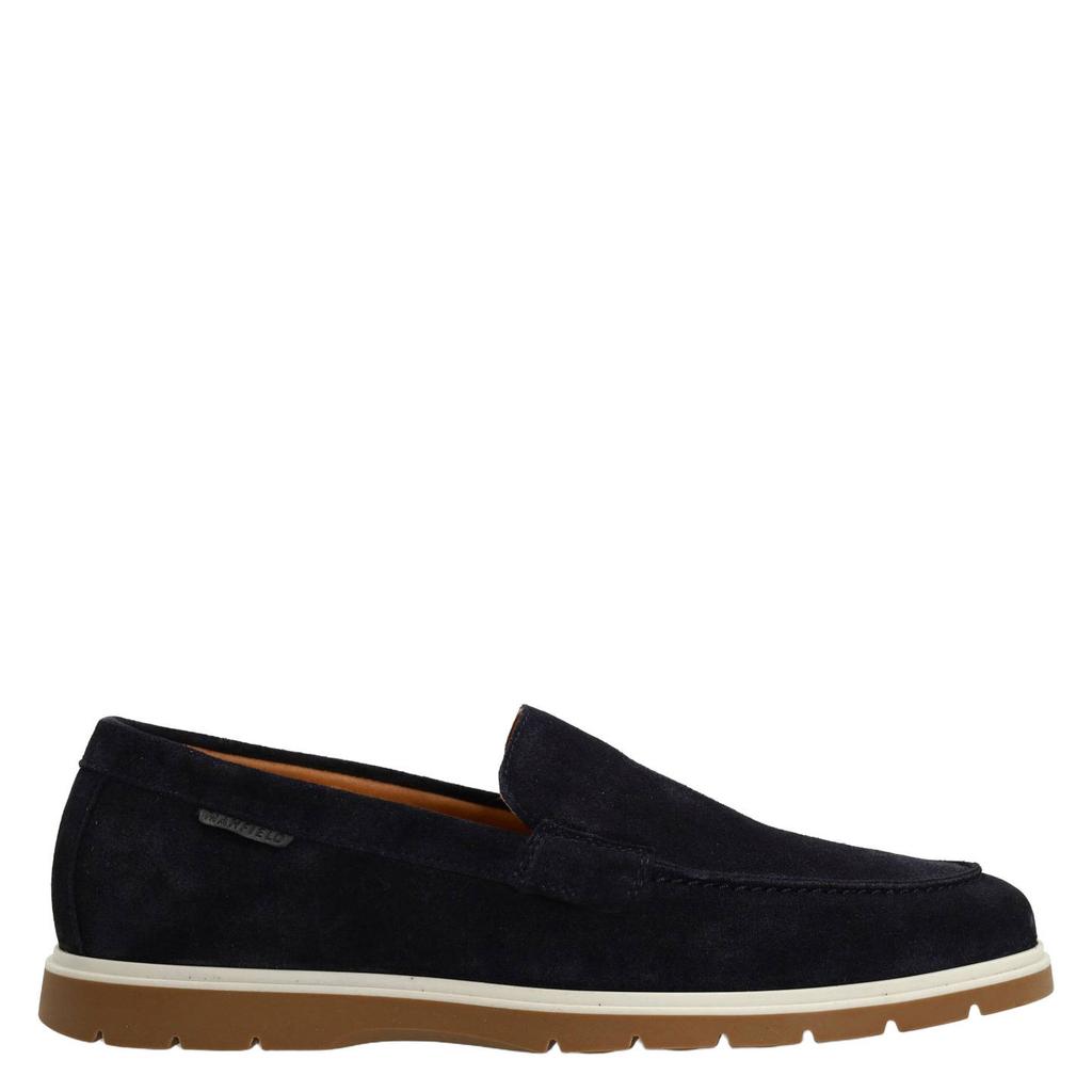 Donkerblauwe heren Manfield suède loafers
