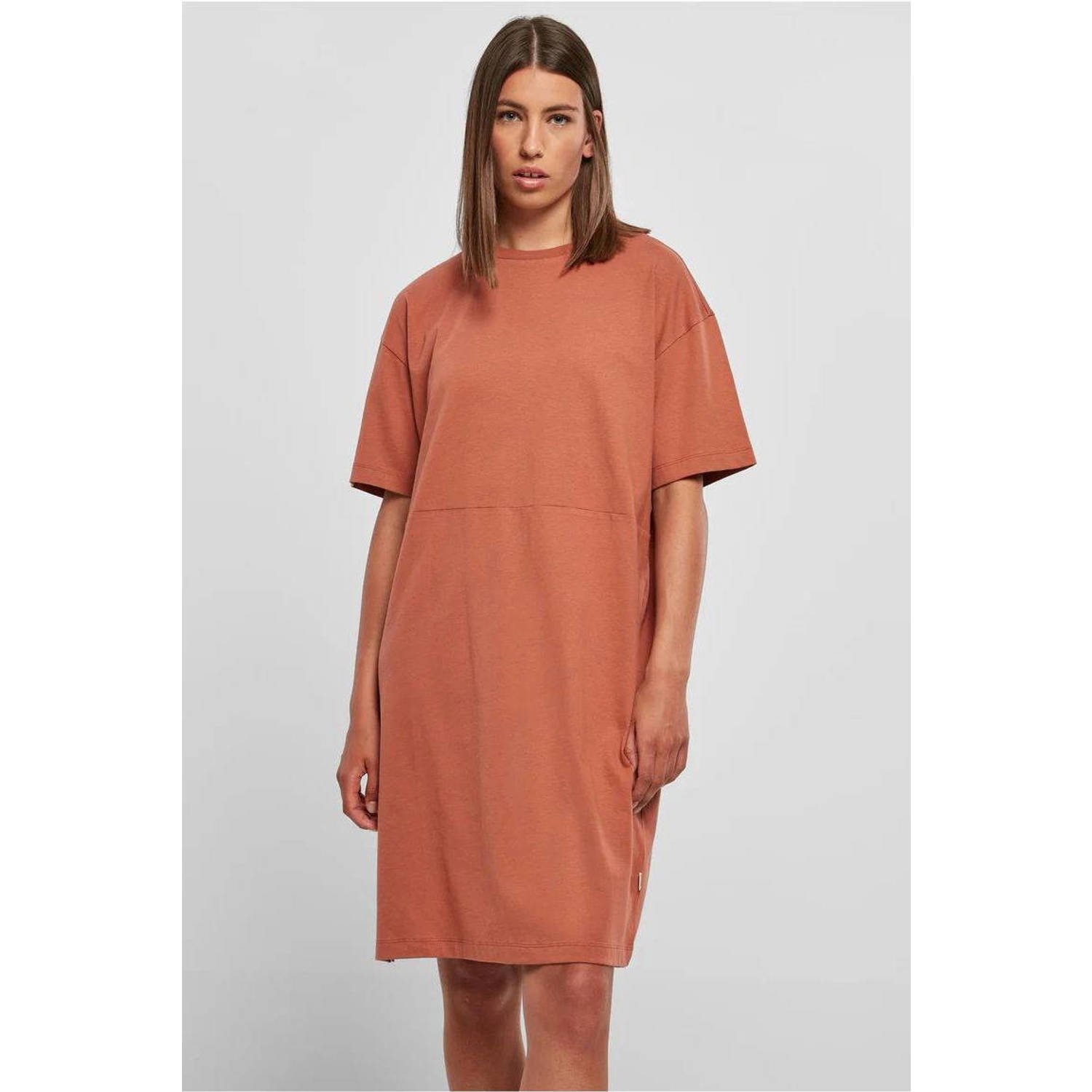Urban Classics Curvy t-shirtjurk zomerjurk terra