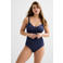 BEACHWAVE corrigerend badpak met lurex donkerblauw