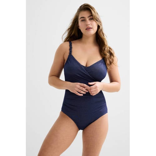 BEACHWAVE corrigerend badpak met lurex donkerblauw afbeelding