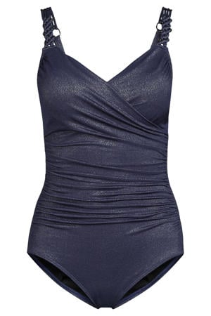 corrigerend badpak met lurex donkerblauw