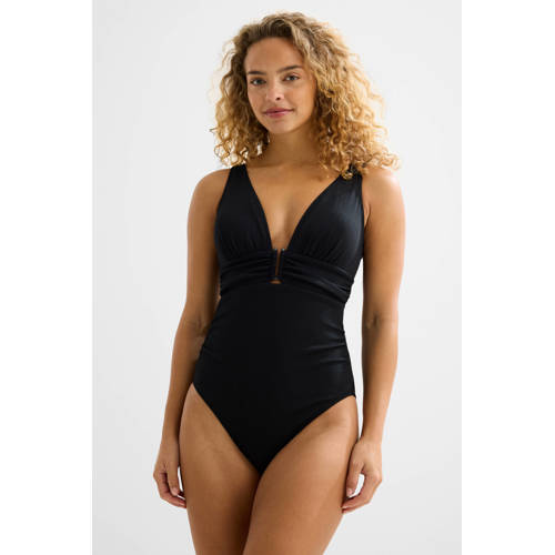 BEACHWAVE corrigerend badpak met textuur zwart afbeelding