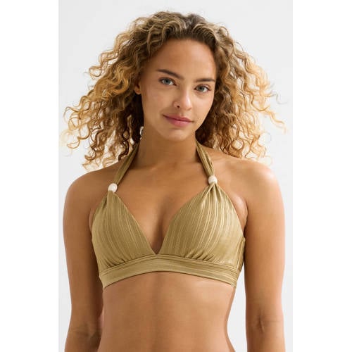 BEACHWAVE voorgevormde push-up bikinitop met textuur goud afbeelding