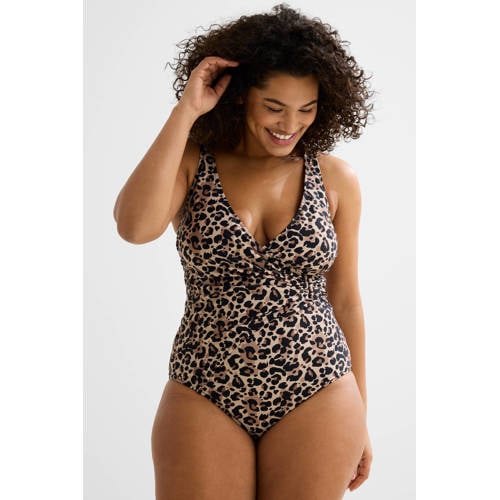 BEACHWAVE Curve corrigerend badpak beige/zwart afbeelding