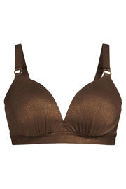 thumbnail: BEACHWAVE Curve voorgevormde beugel bikinitop met lurex donkerbruin