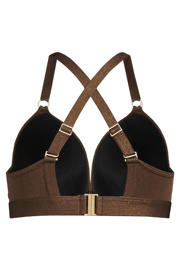 thumbnail: BEACHWAVE Curve voorgevormde beugel bikinitop met lurex donkerbruin