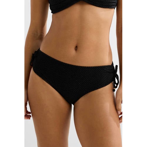 BEACHWAVE bikinibroekje met lurex en textuur zwart afbeelding