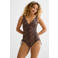 BEACHWAVE corrigerend badpak met beugel bruin/zwart