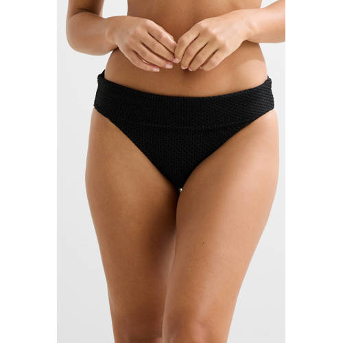BEACHWAVE omslag bikinibroekje met lurex en textuur zwart afbeelding
