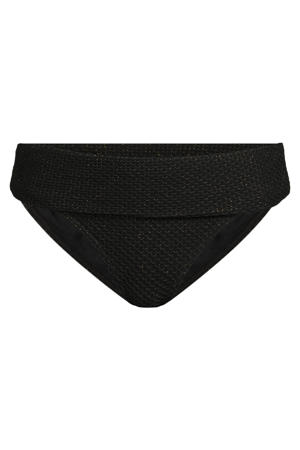 omslag bikinibroekje met lurex en textuur zwart