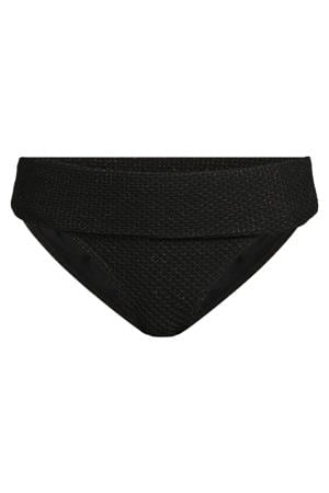 omslag bikinibroekje met lurex en textuur zwart