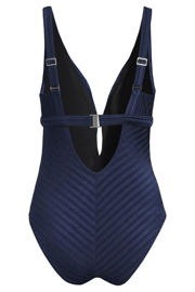 thumbnail: BEACHWAVE corrigerend badpak met textuur donkerblauw