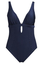 thumbnail: BEACHWAVE corrigerend badpak met textuur donkerblauw