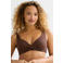 BEACHWAVE voorgevormde push-up bikinitop met lurex donkerbruin