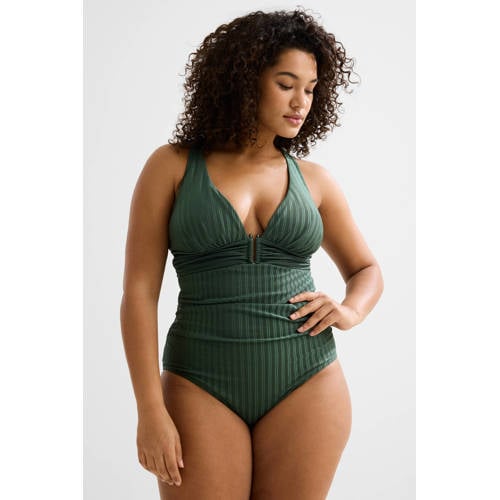 BEACHWAVE Curve corrigerend badpak met textuur groen afbeelding