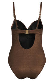 thumbnail: BEACHWAVE corrigerend badpak met lurex donkerbruin