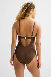 thumbnail: BEACHWAVE corrigerend badpak met lurex donkerbruin