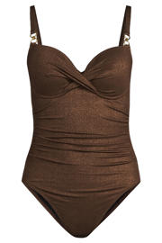 thumbnail: BEACHWAVE corrigerend badpak met lurex donkerbruin