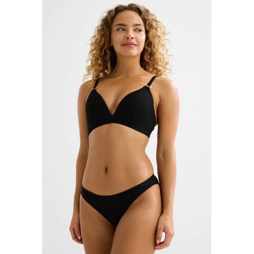 BEACHWAVE bikinibroekje met lurex en textuur zwart afbeelding