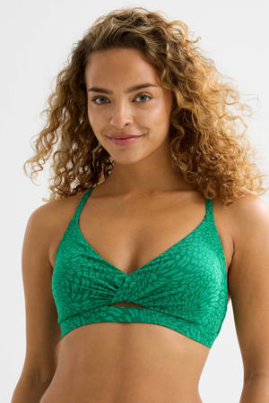 voorgevormde bikinitop met textuur groen