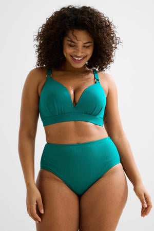 high waist bikinibroekje met textuur groen