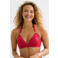 BEACHWAVE voorgevormde halter bikinitop met lurex en textuur rood