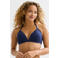 BEACHWAVE voorgevormde halter bikinitop met lurex en textuur donkerblauw