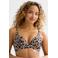 BEACHWAVE voorgevormde beugel bikinitop beige/zwart
