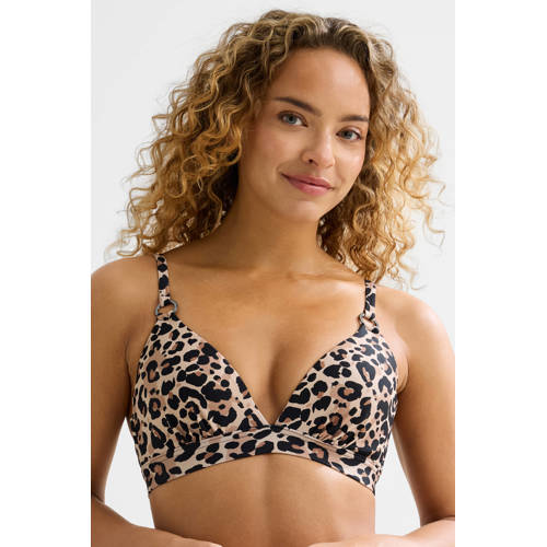 BEACHWAVE voorgevormde beugel bikinitop beige/zwart afbeelding