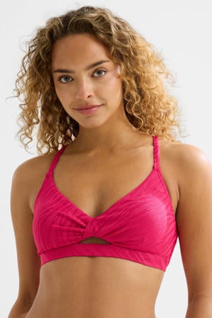 voorgevormde bikinitop met textuur roze