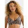 BEACHWAVE voorgevormde push-up bikinitop beige/zwart