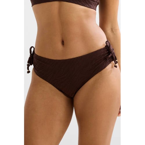 BEACHWAVE bikinibroekje met textuur donkerbruin afbeelding