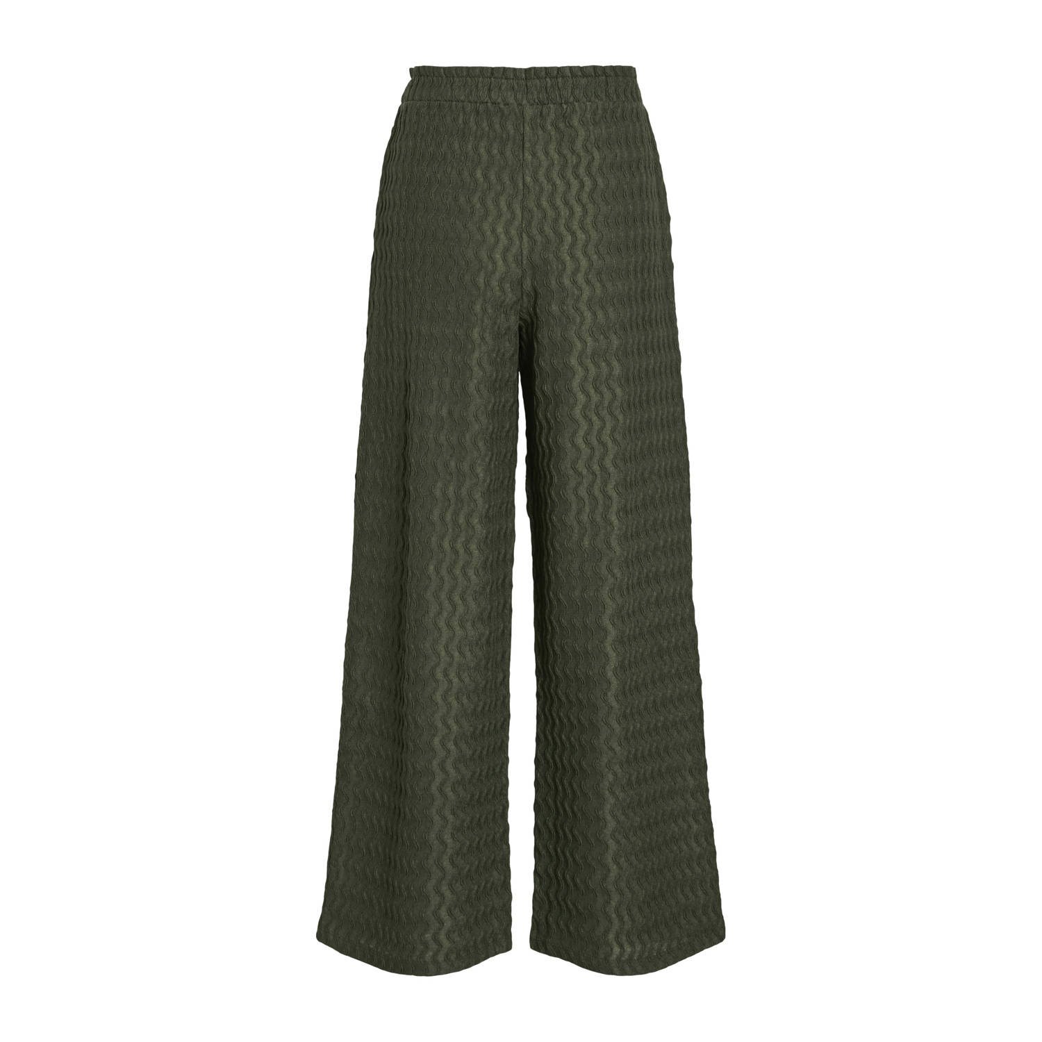 VILA straight regular waist broek groen