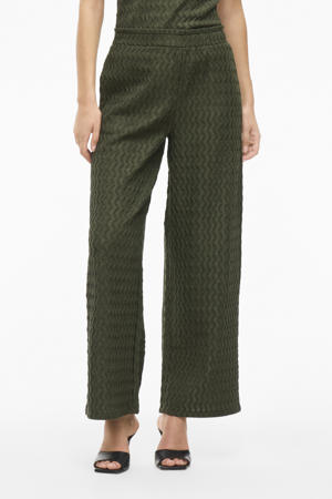 straight regular waist broek groen