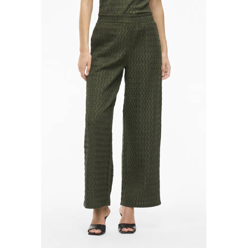 VILA straight regular waist broek groen afbeelding