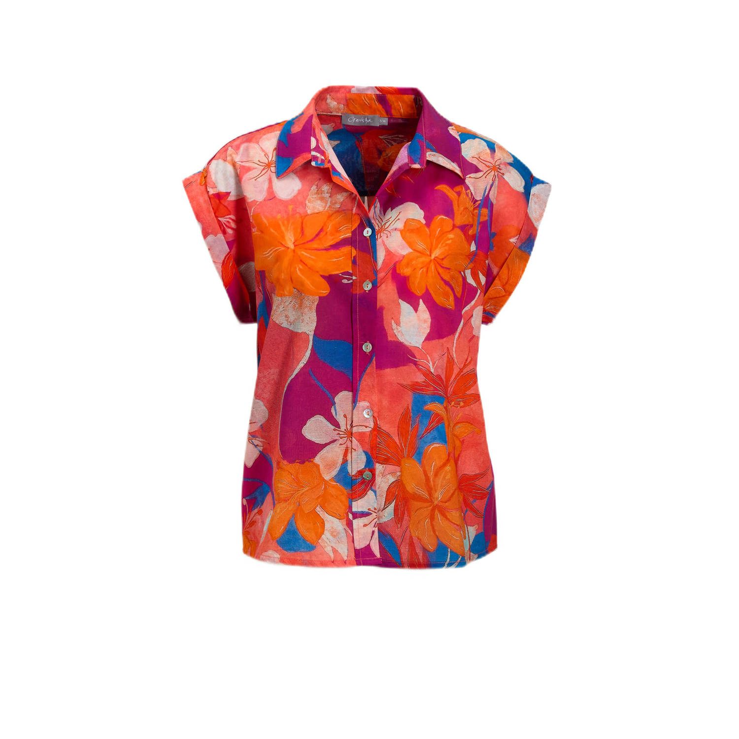 Geisha asymmetrische top blouse oranje