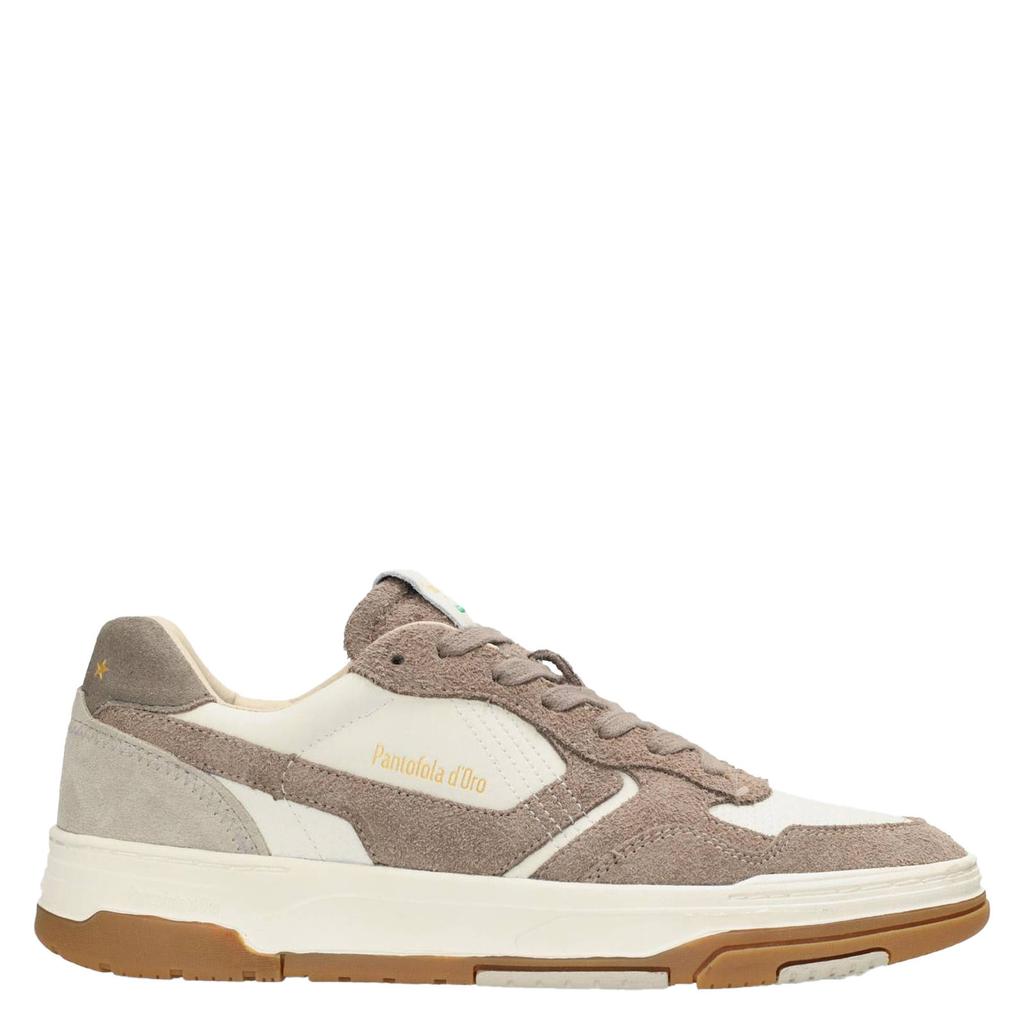 Beige en ecru heren Pantofola d'Oro suède sneakers met veters