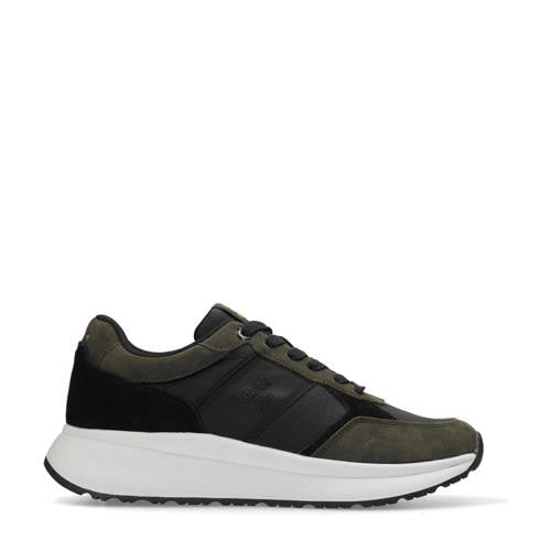 Pantofola d'Oro Tenebra leren sneakers zwart/donkergroen afbeelding